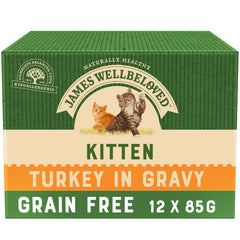 Kitten Turkey in Gravy Grain Free Wet Cat Food Pouch - Box front view