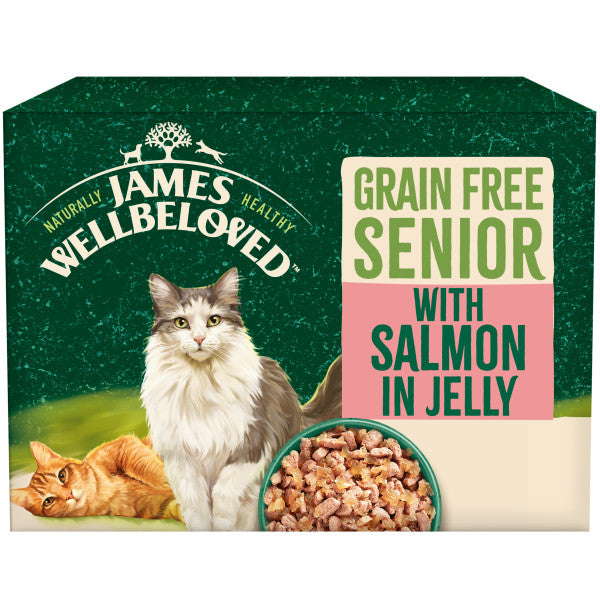 Senior Salmon in Jelly Grain Free Wet Cat Food Pouches