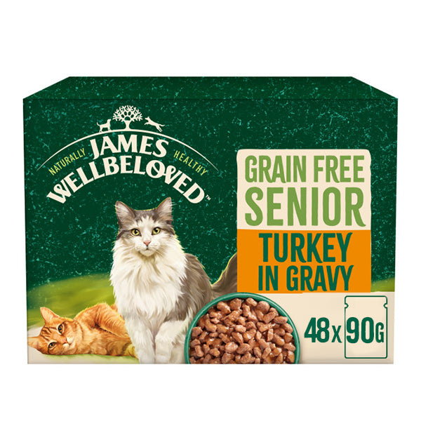 Senior 11+ Turkey in Gravy Grain Free Wet Cat Food Pouches