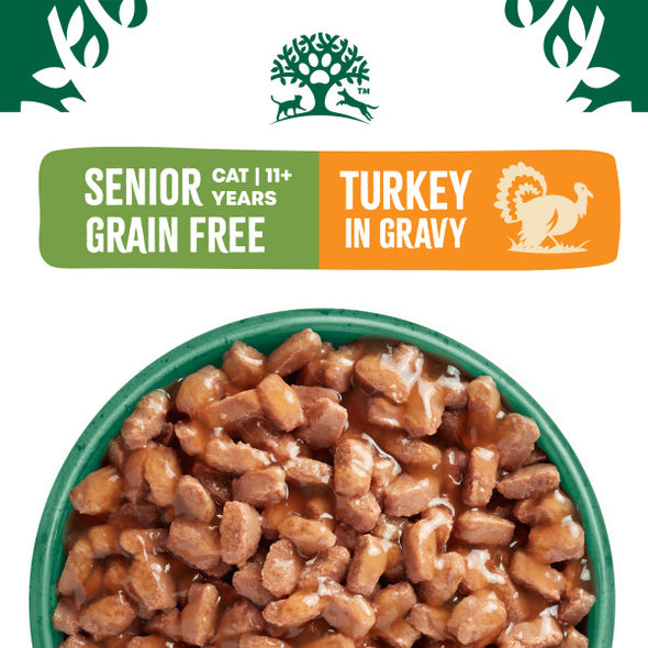 Senior 11+ Turkey in Gravy Grain Free Wet Cat Food Pouches