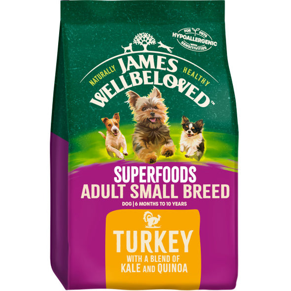 Adult Superfood Small Breed Turkey, Kale & Quinoa - James Wellbeloved UK