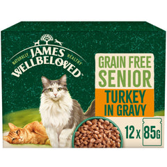 Senior Turkey in Gravy Grain Free Wet Cat Food Pouches Main Image