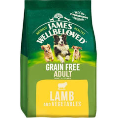 Grain Free Adult Lamb & Veg Dry Dog Food - James Wellbeloved UK