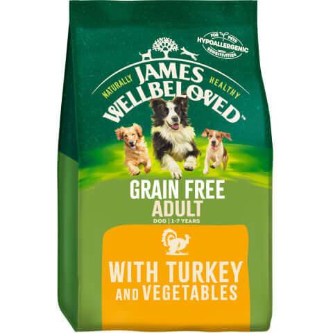 Grain Free Adult Turkey & Veg Dry Dog Food - James Wellbeloved UK