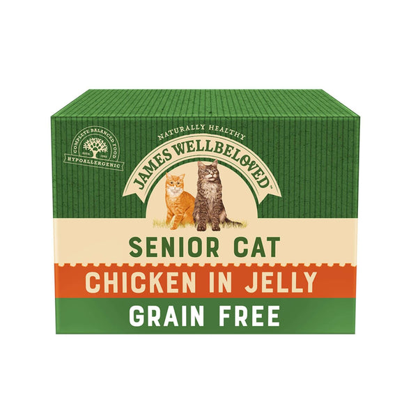 Grain Free Senior Chicken in Jelly Wet Cat Food Pouches - James Wellbeloved UK