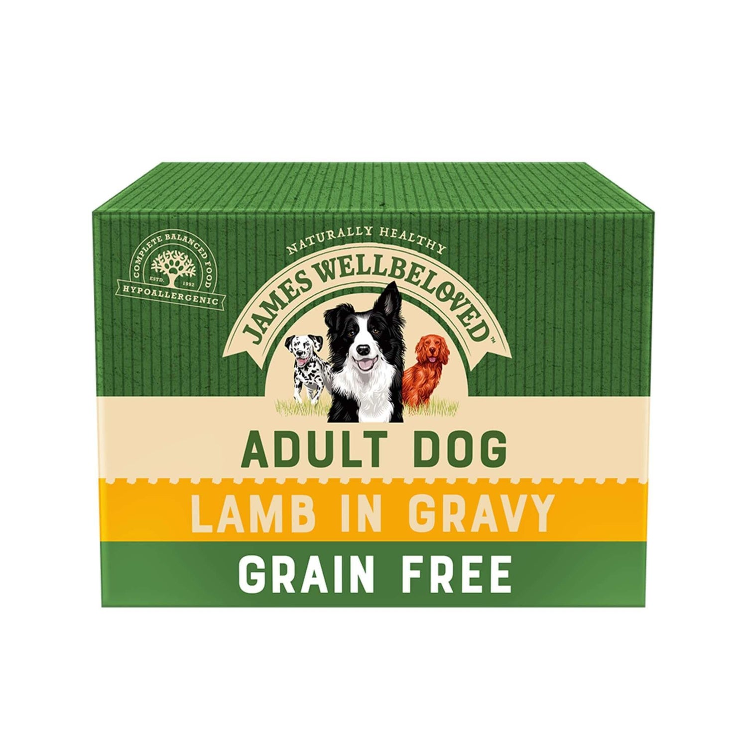 Grain Free Adult Lamb in Gravy Wet Dog Food Pouches - James Wellbeloved UK