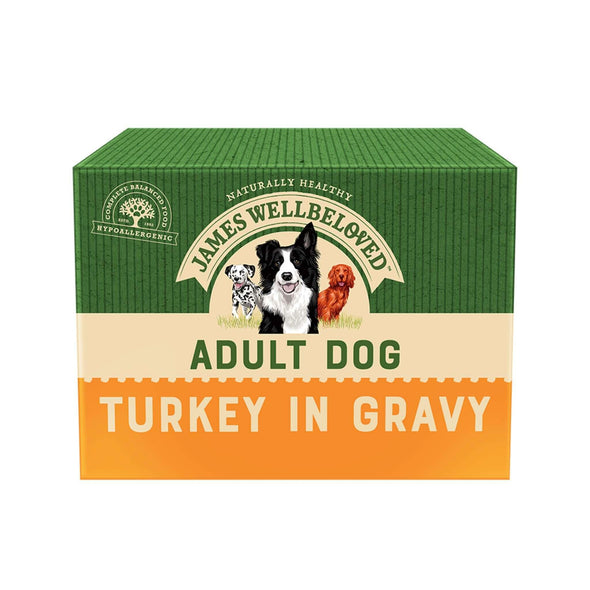 Adult Turkey in Gravy Wet Dog Food Pouches - James Wellbeloved UK
