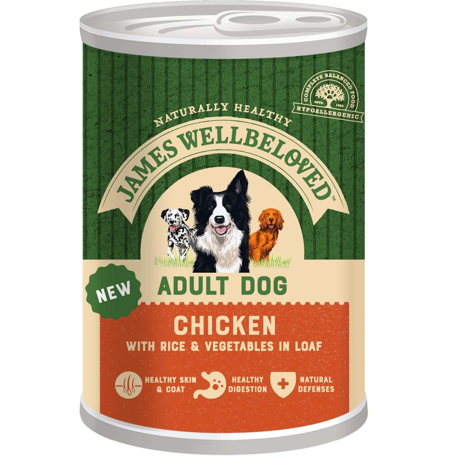 Adult Chicken & Rice in Loaf Can Wet Dog Food - James Wellbeloved UK