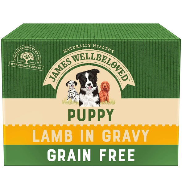 Grain Free Puppy / Junior Lamb in Gravy Wet Dog Food Pouches - James Wellbeloved UK