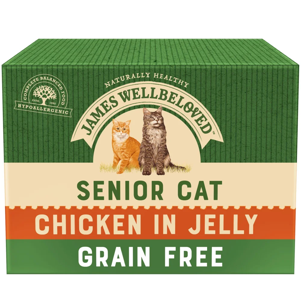 Senior Chicken in Jelly Grain Free Wet Cat Food Pouches 12 pouches Image 1