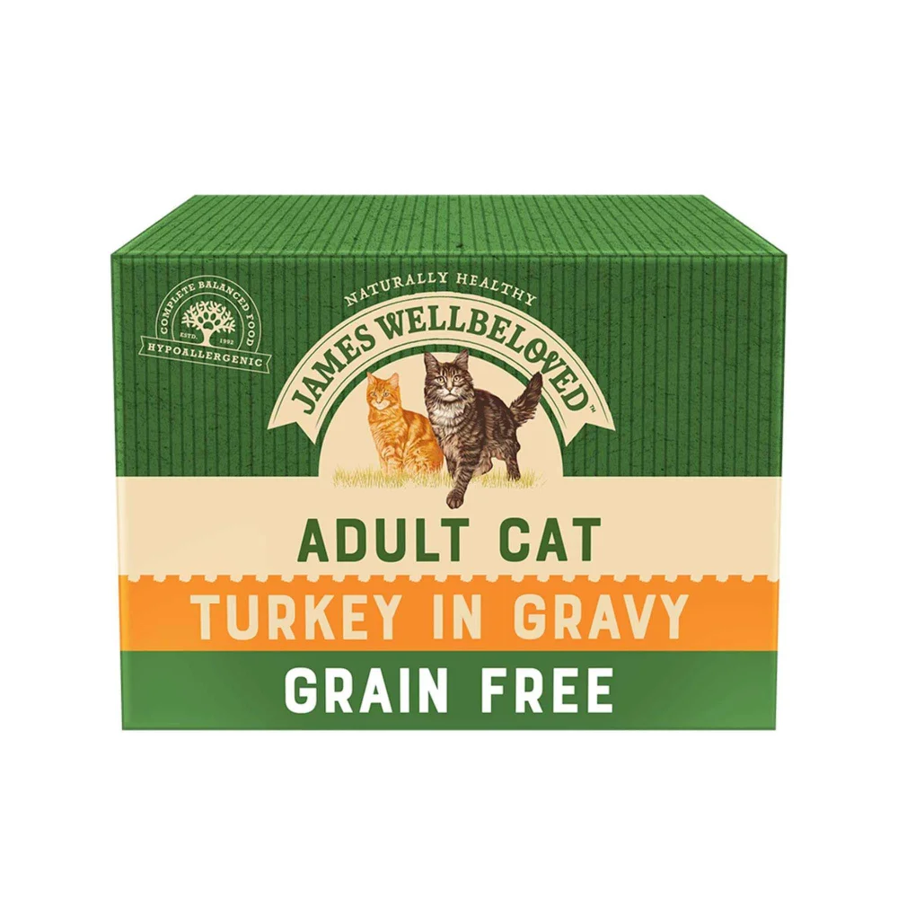 Adult Turkey In Gravy Grain Free Wet Cat Food Pouches 24 pouches Image 1