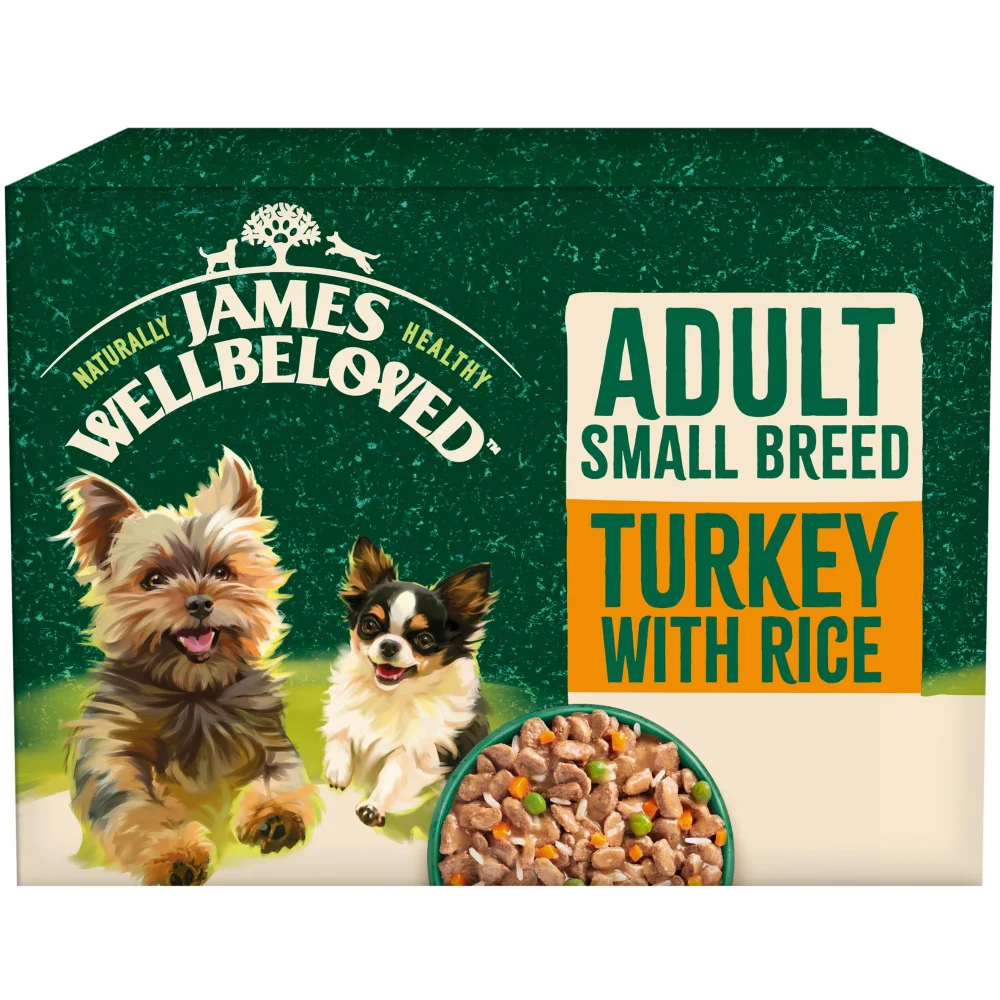 Adult Turkey & Rice Small Breed Wet Dog Food Pouches 48 pouches Image 1