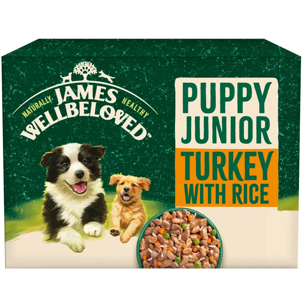 Puppy Turkey & Rice in Gravy Wet Dog Food Pouches 48 pouches Image 1