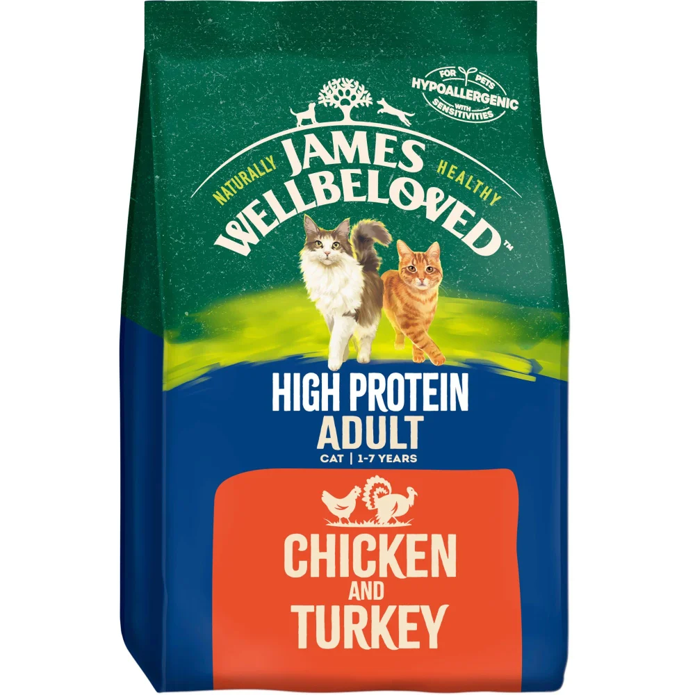 Adult Chicken & Turkey High Protein Dry Cat Food 16kg Image 1