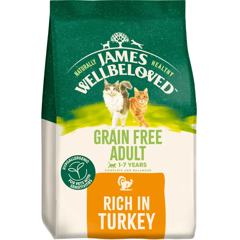 Adult Turkey & Veg Grain Free Dry Cat Food 1.5kg Image 1
