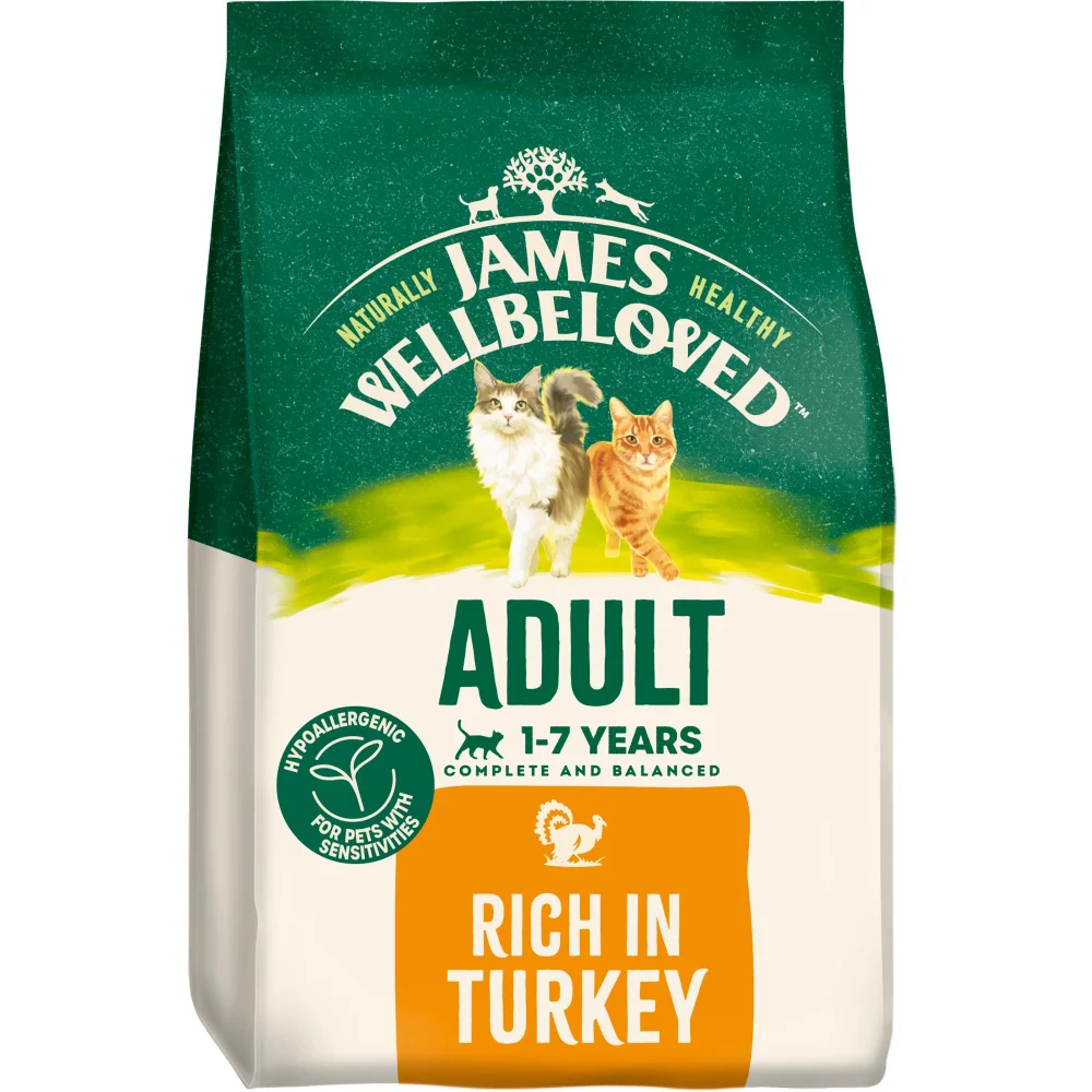 Adult Turkey & Rice Dry Cat Food 1.5kg Image 1