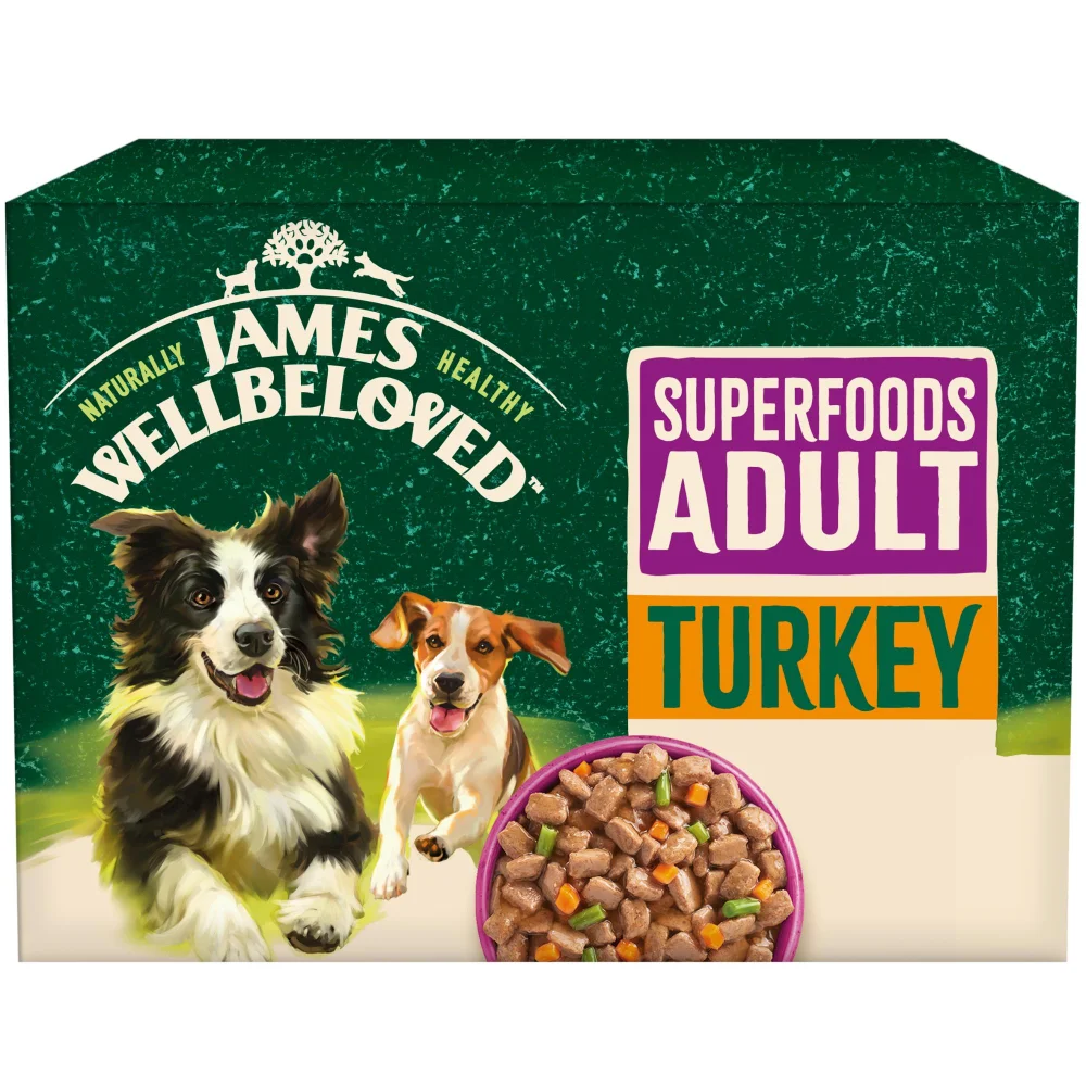 Adult Turkey in Gravy Wet Dog Superfoods Pouches 48 pouches Image 1