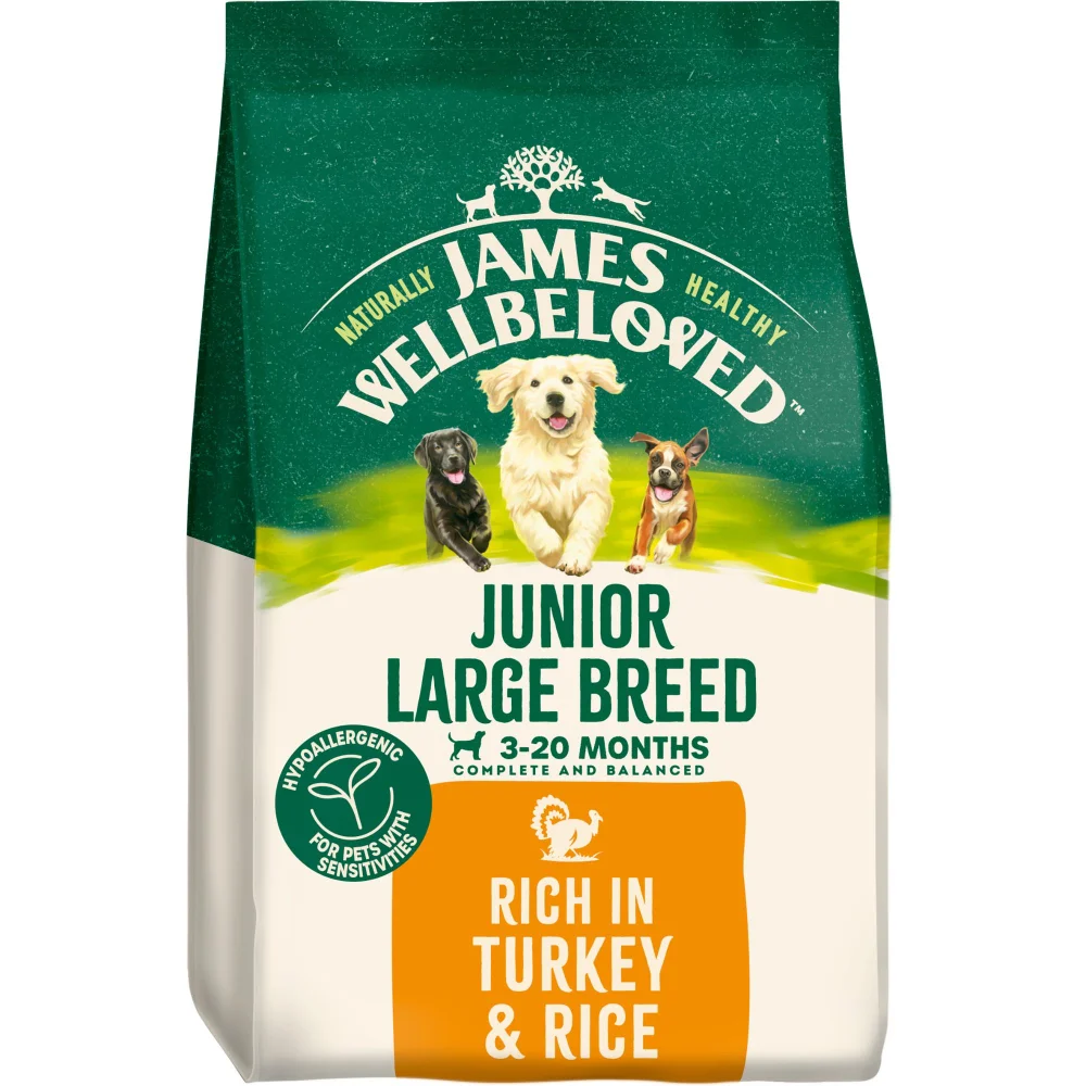 Junior Turkey & Rice Large Breed Dry Dog Food 12kg Image 1