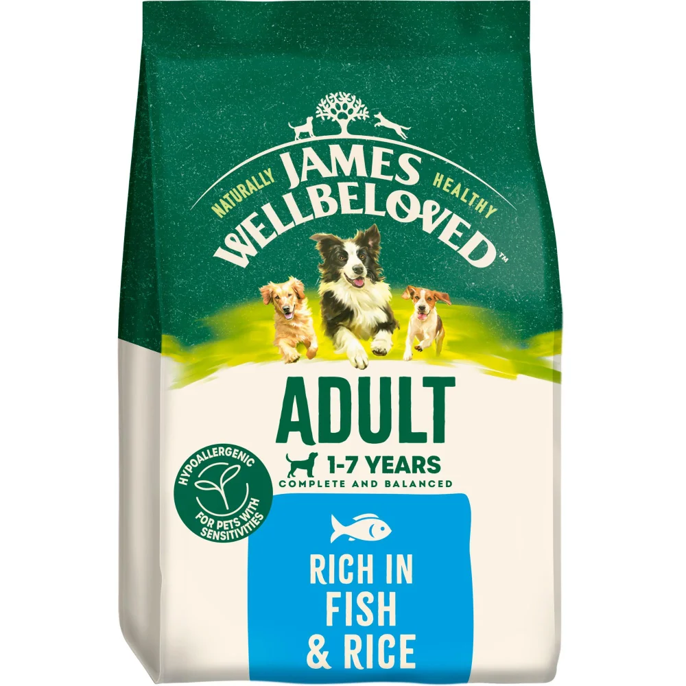 Adult Fish & Rice Dry Dog Food 12kg Image 1