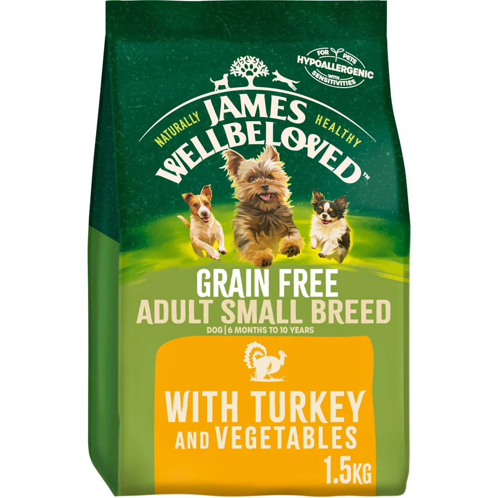 Adult Turkey & Veg Grain Free Small Breed Dry Dog Food 1.5kg Image 1