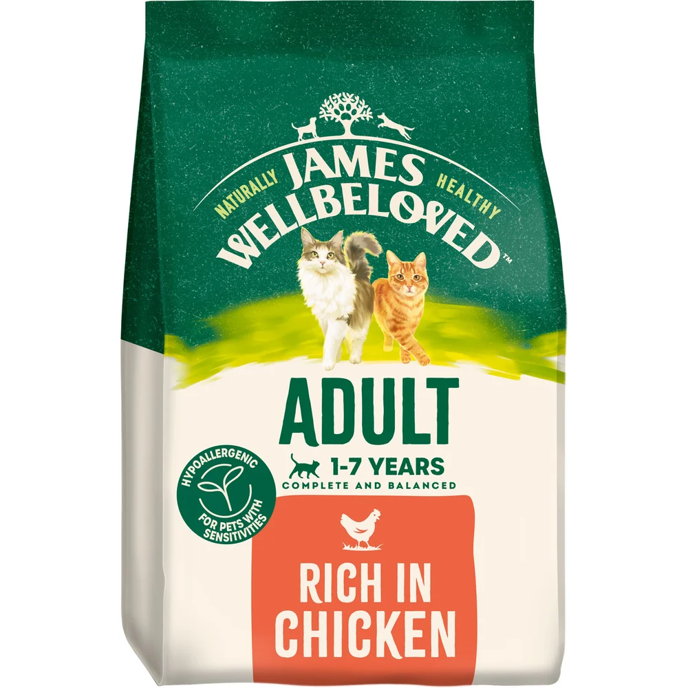 Adult Chicken & Rice Dry Cat Food 1.5kg Image 1