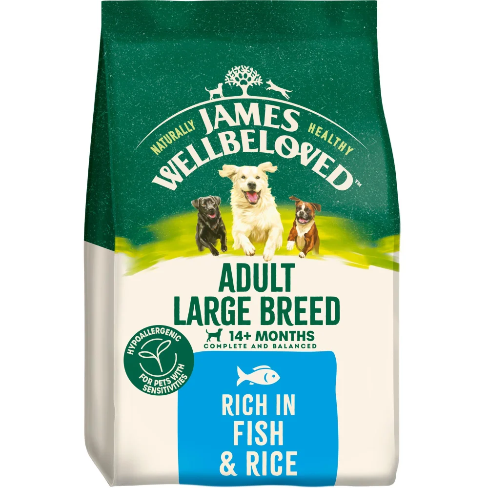 Adult Fish & Rice Large Breed Dry Dog Food 15kg Image 1