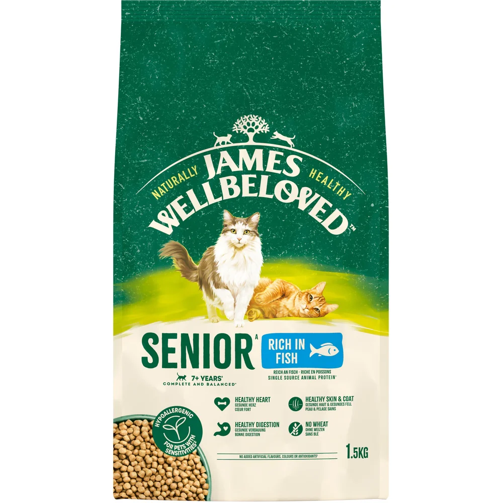 Senior Fish & Rice Dry Cat Food 1.5kg Image 1