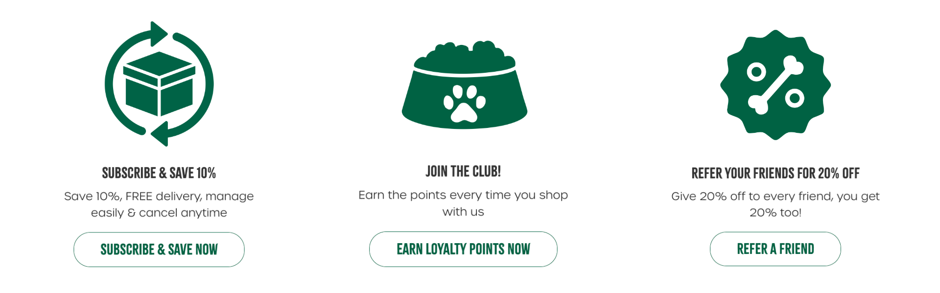 subscribe and save 10% - save 10%, free delivery, manage easily & cancel anytime. join the club: earn the points everytime you shop with us. Refer your friends for 20% off, give 20% off to every friend, you get 20% off too